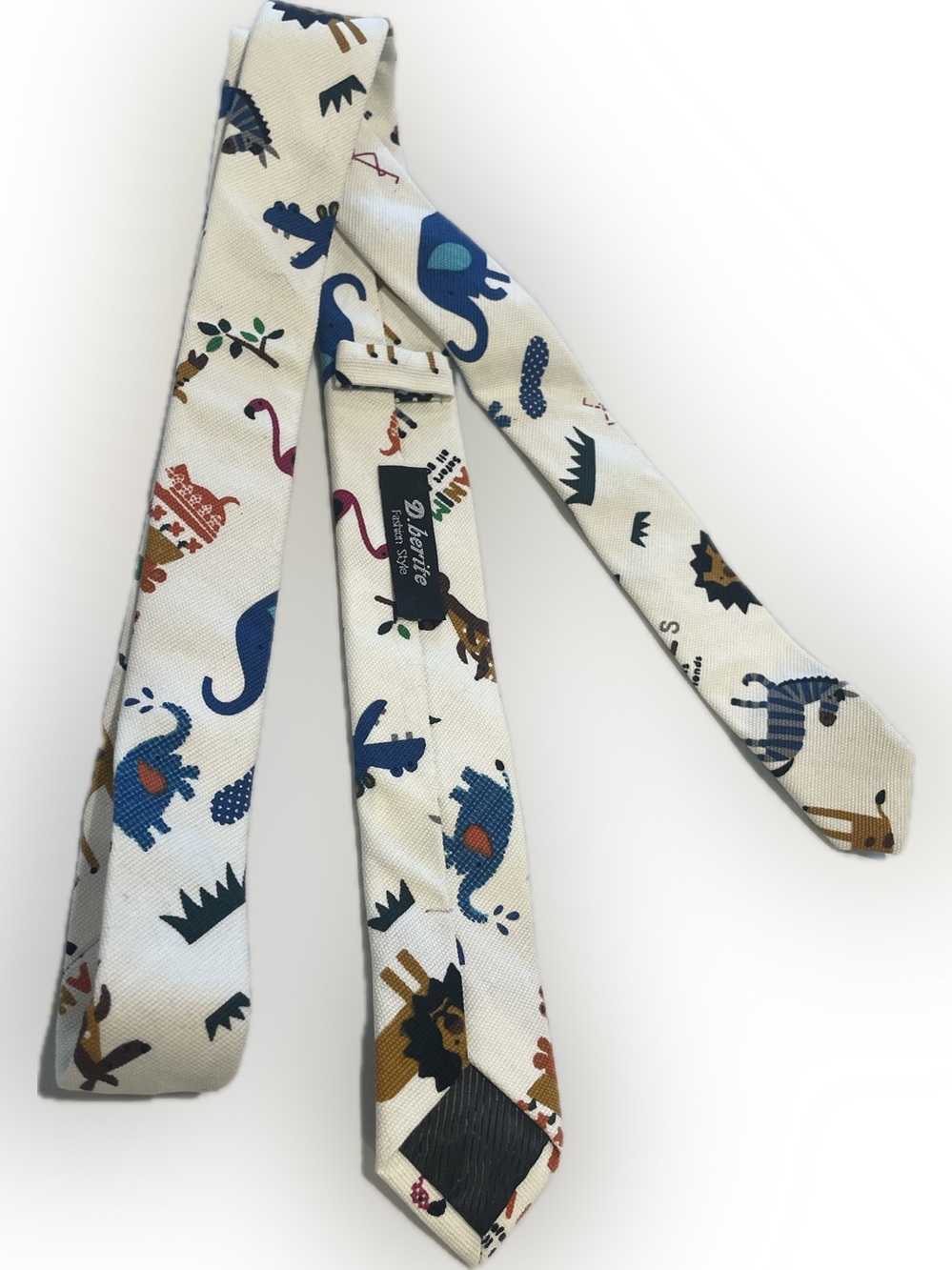 DapperKids Cream Animal Print Tie by Davinci